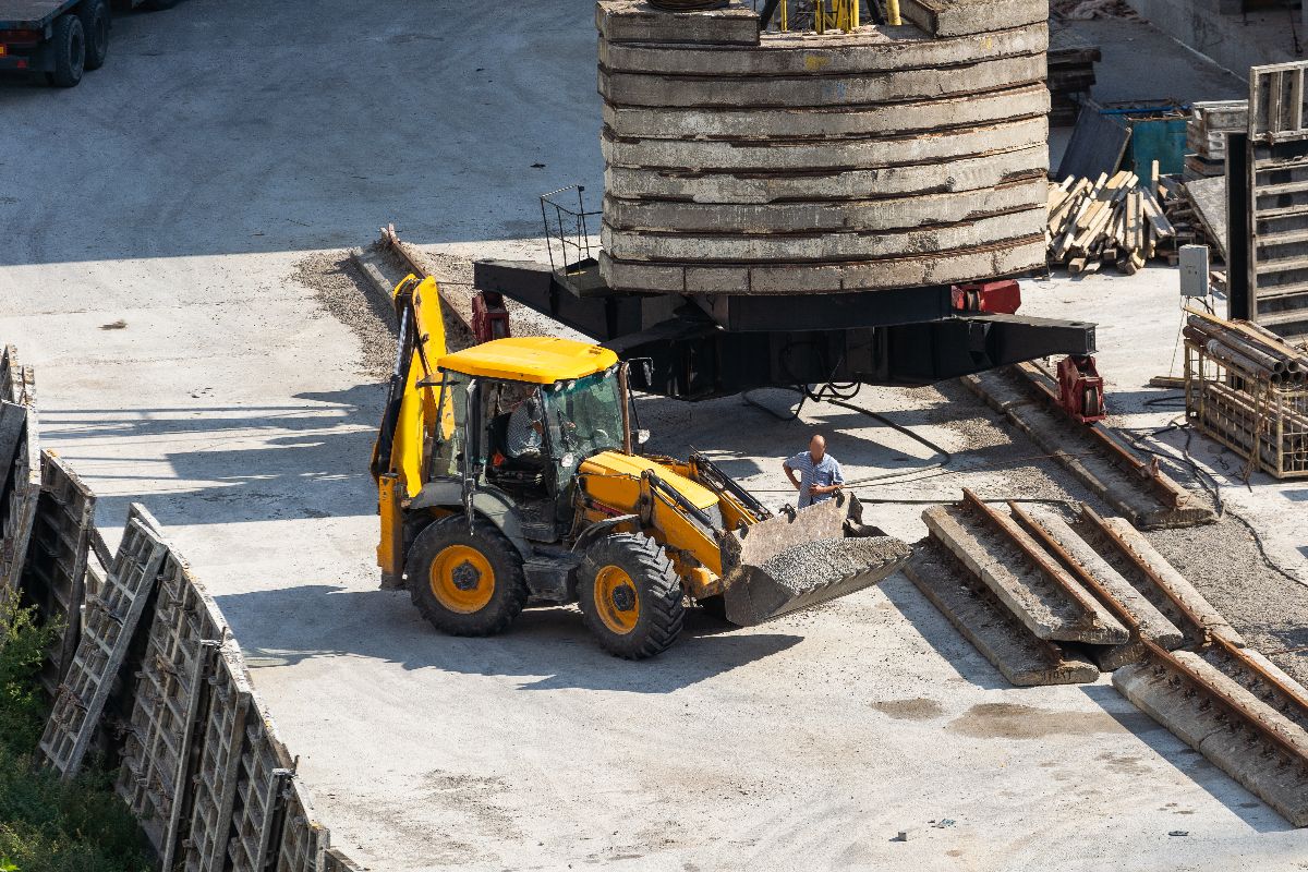 Heavy equipment being used on a construction site