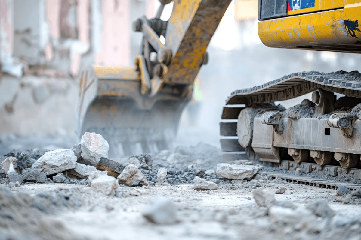 Stone crushing equipment operating on-site, demonstrating efficient material processing for quarry, mining, and construction plant applications.