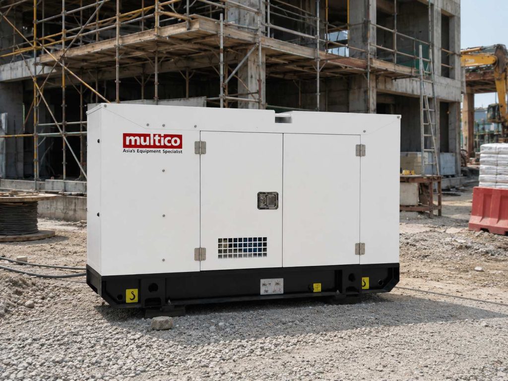 Multico generator set installed at active construction site