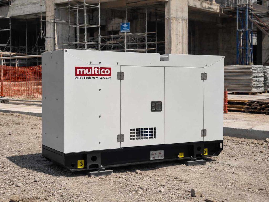 Multico generator set operating at an active construction site